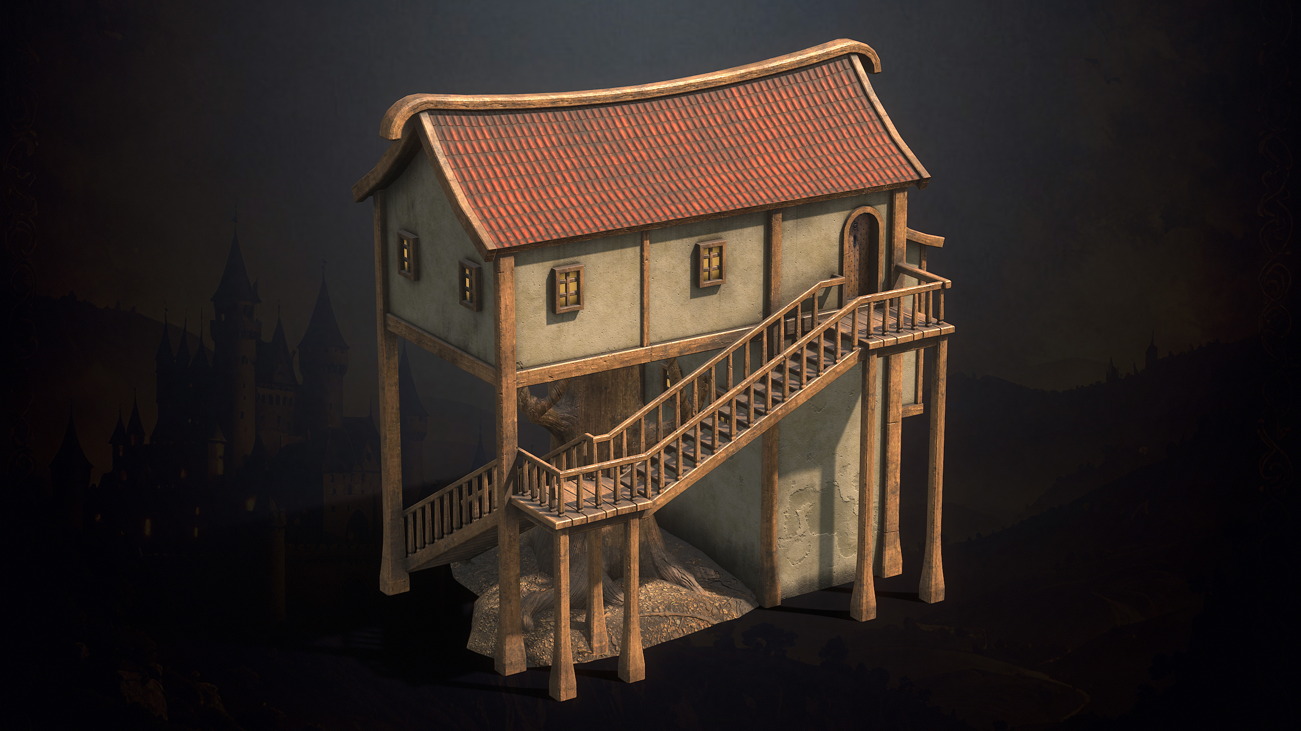 Medieval Fantasy Buildings Low-poly 3D model_16
