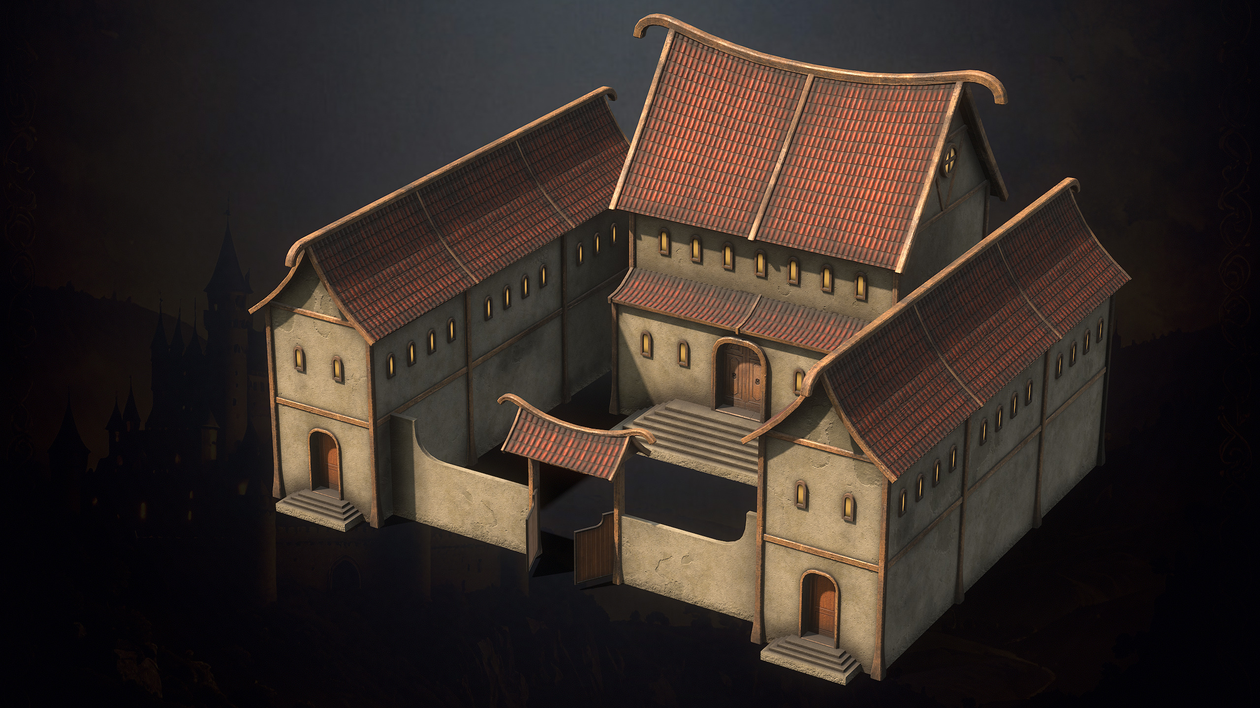 Medieval Fantasy Buildings Low-poly 3D model_18