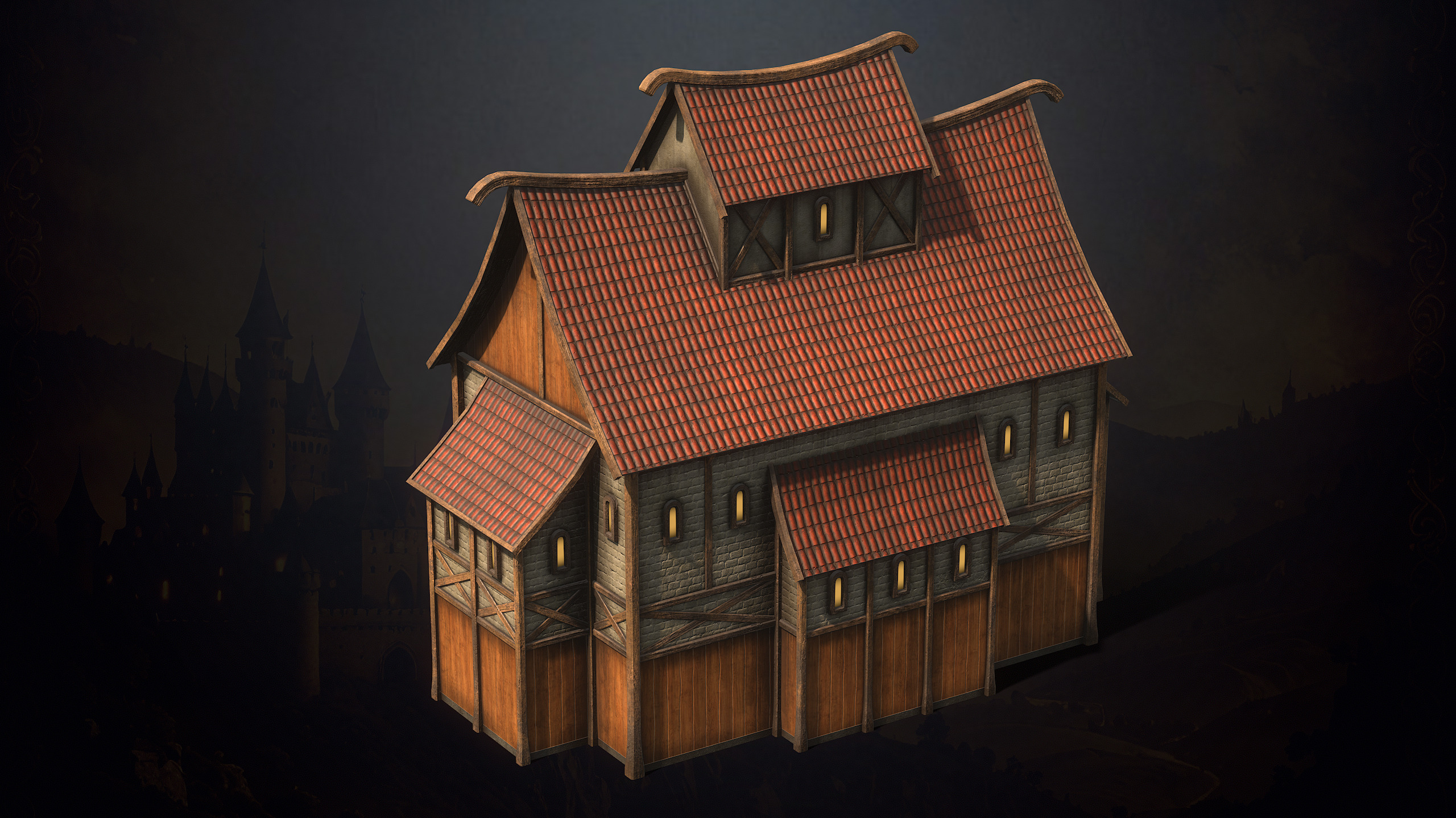 Medieval Fantasy Buildings Low-poly 3D model_12