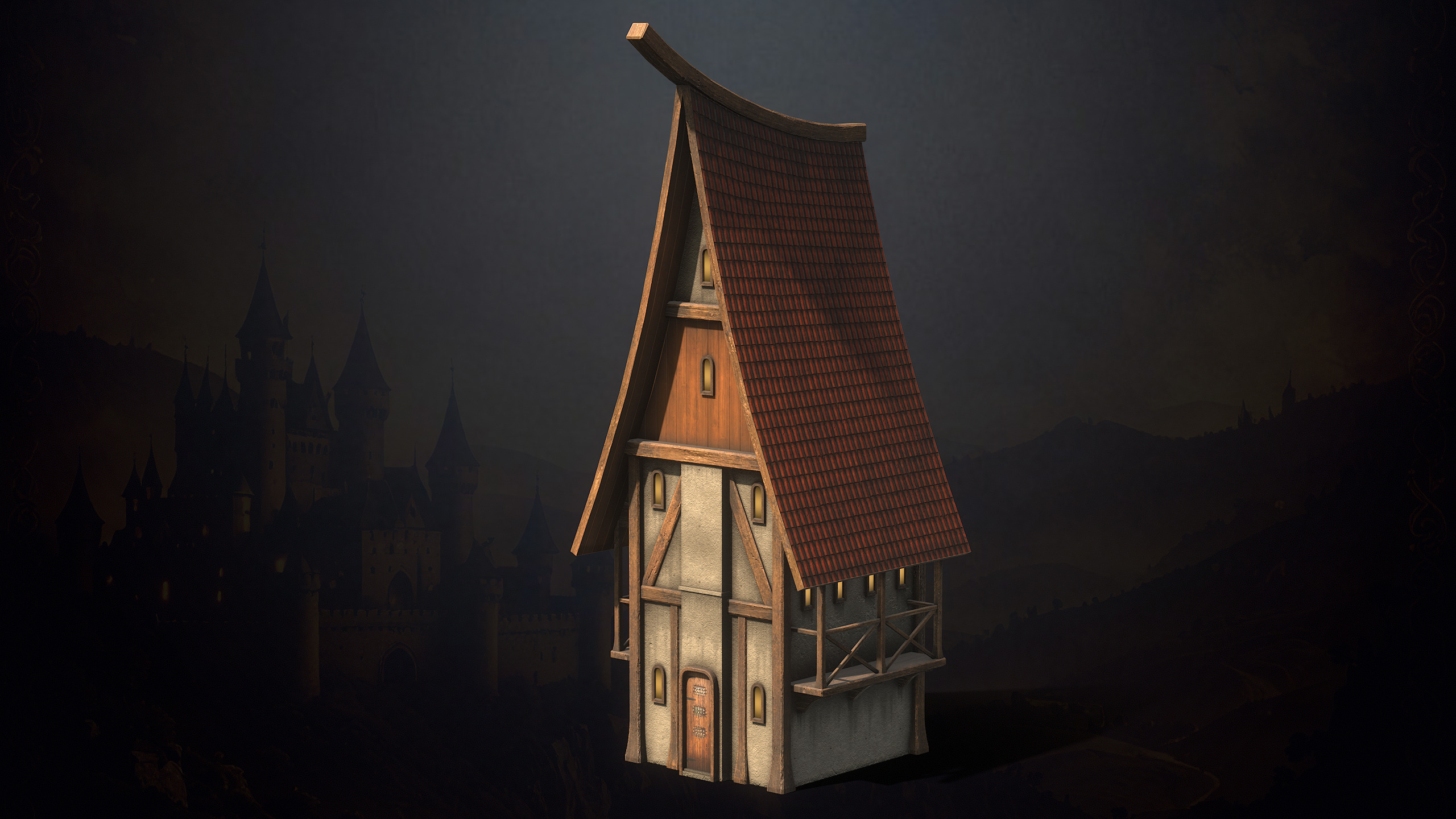 Medieval Fantasy Buildings Low-poly 3D model_2