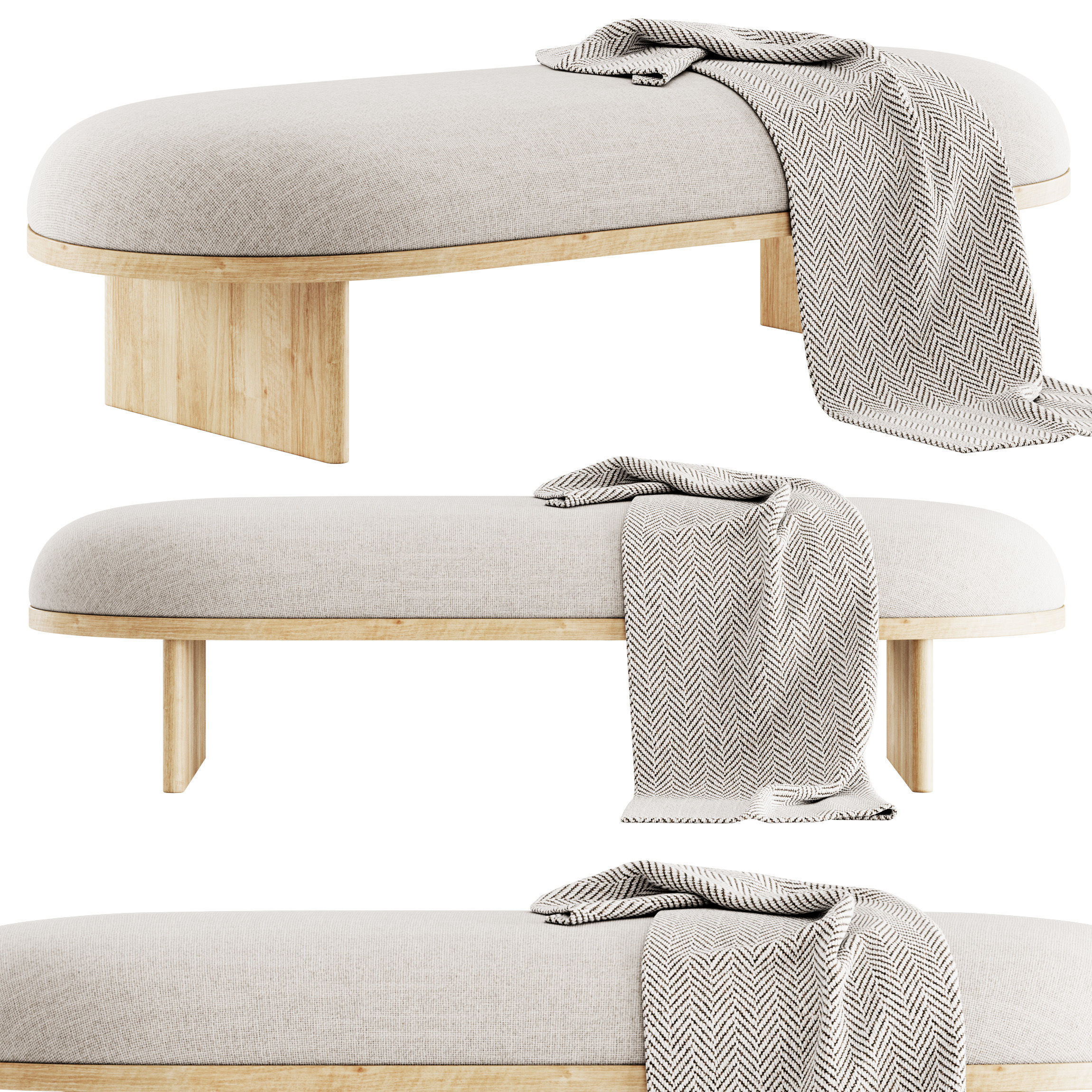 Anza Bench 160 3D model_2