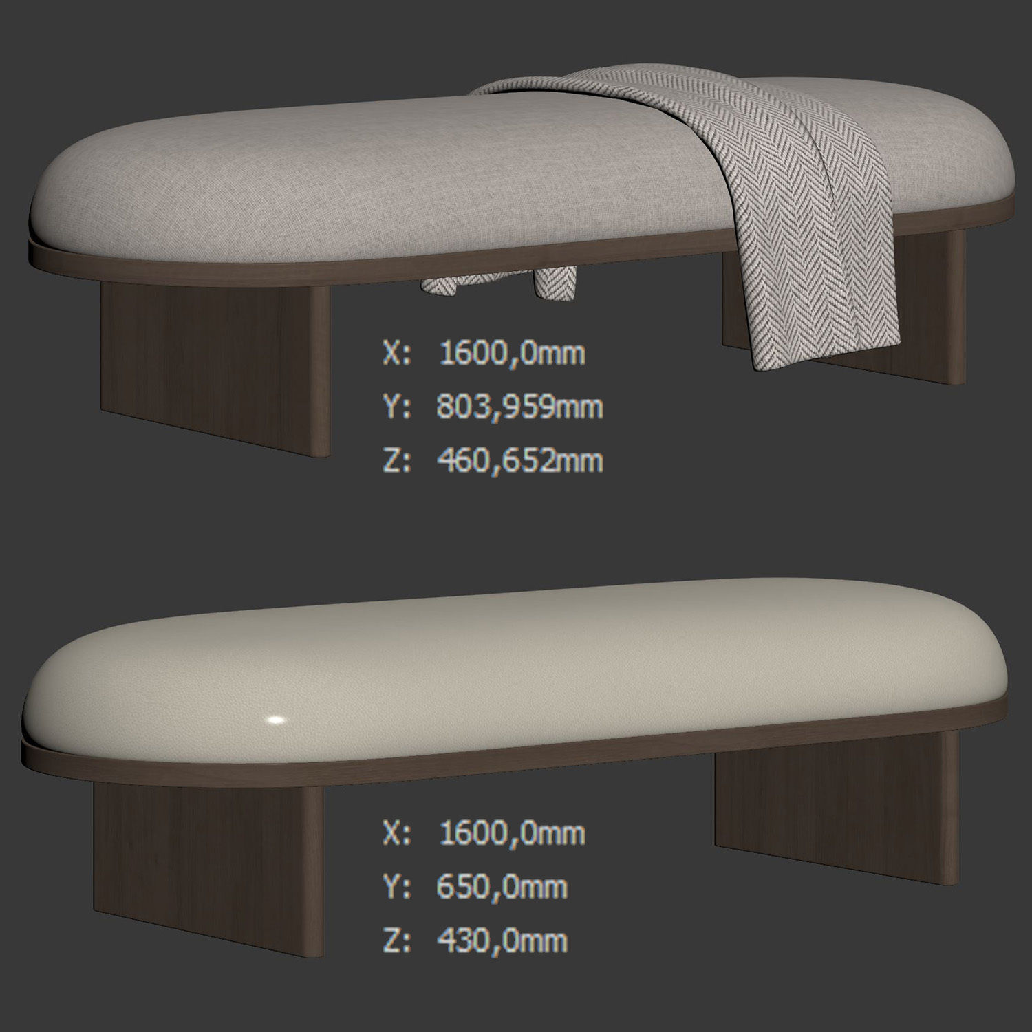 Anza Bench 160 3D model_5