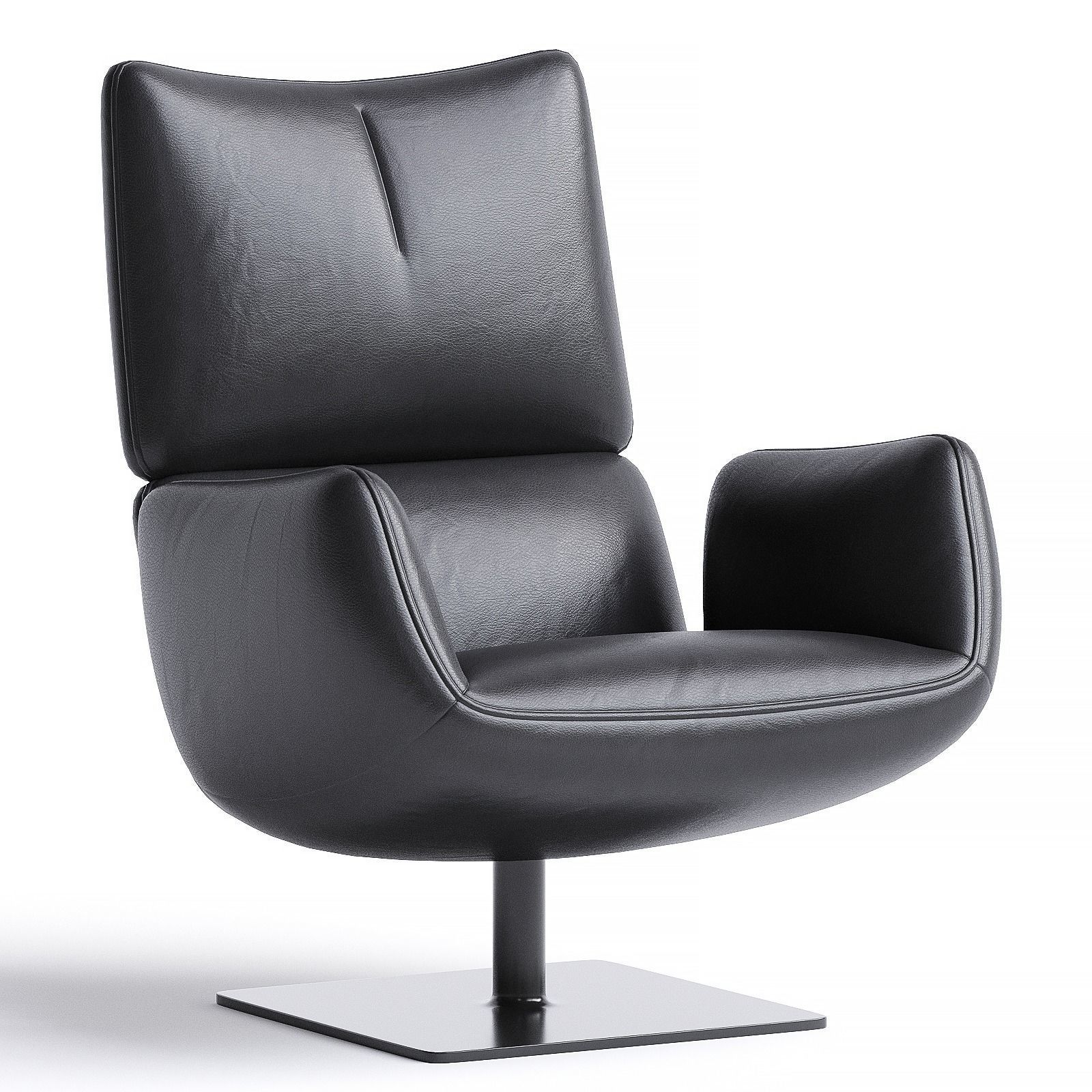 Jalis Lounge Swivel Armchair with Tilt Mechanism 3D model_2