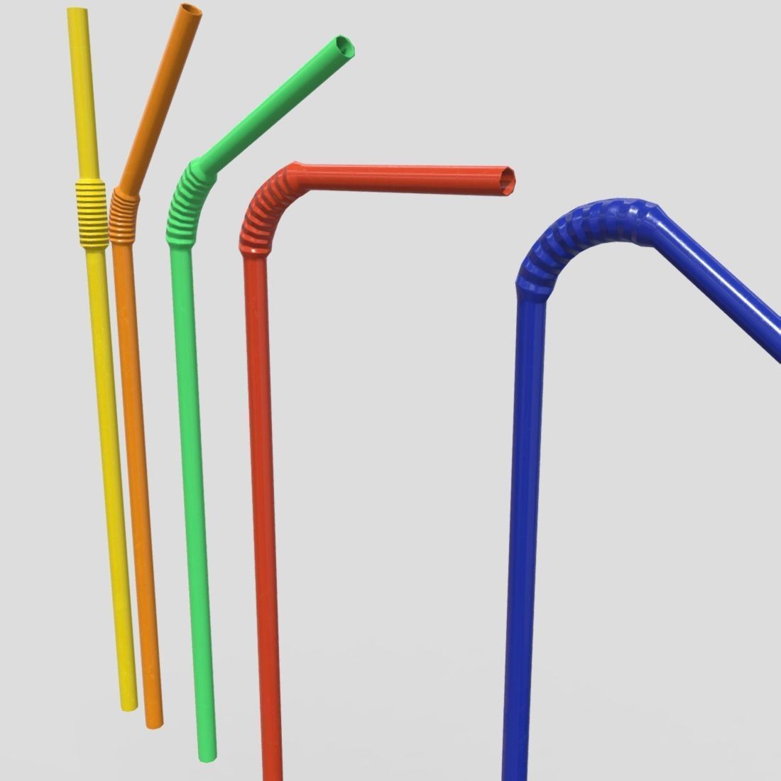 Drinking Straw Pack Low-poly 3D model_13