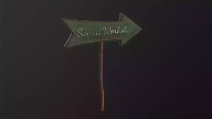 Santas Workshop Sign 3D Model