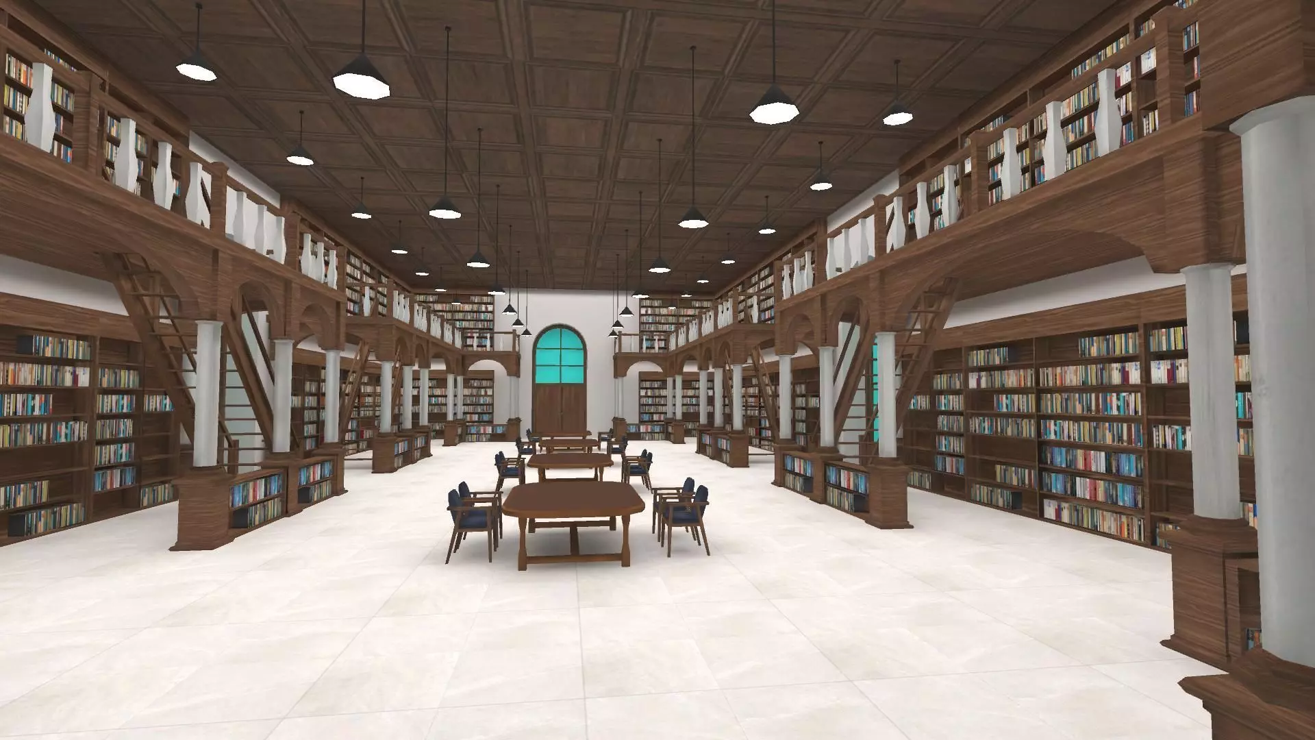 Modular Library Low-poly 3D model