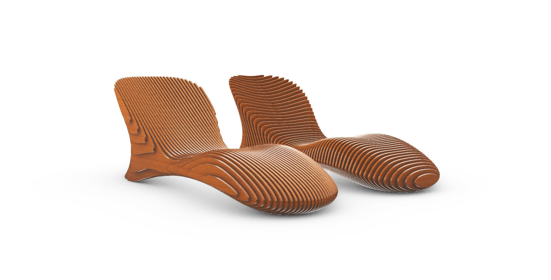 Parametric sun lounger 3D model_2