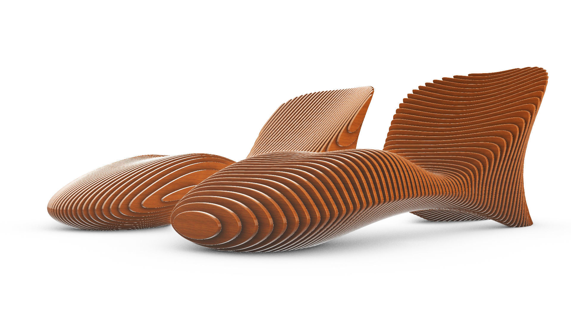 Parametric sun lounger 3D model_3