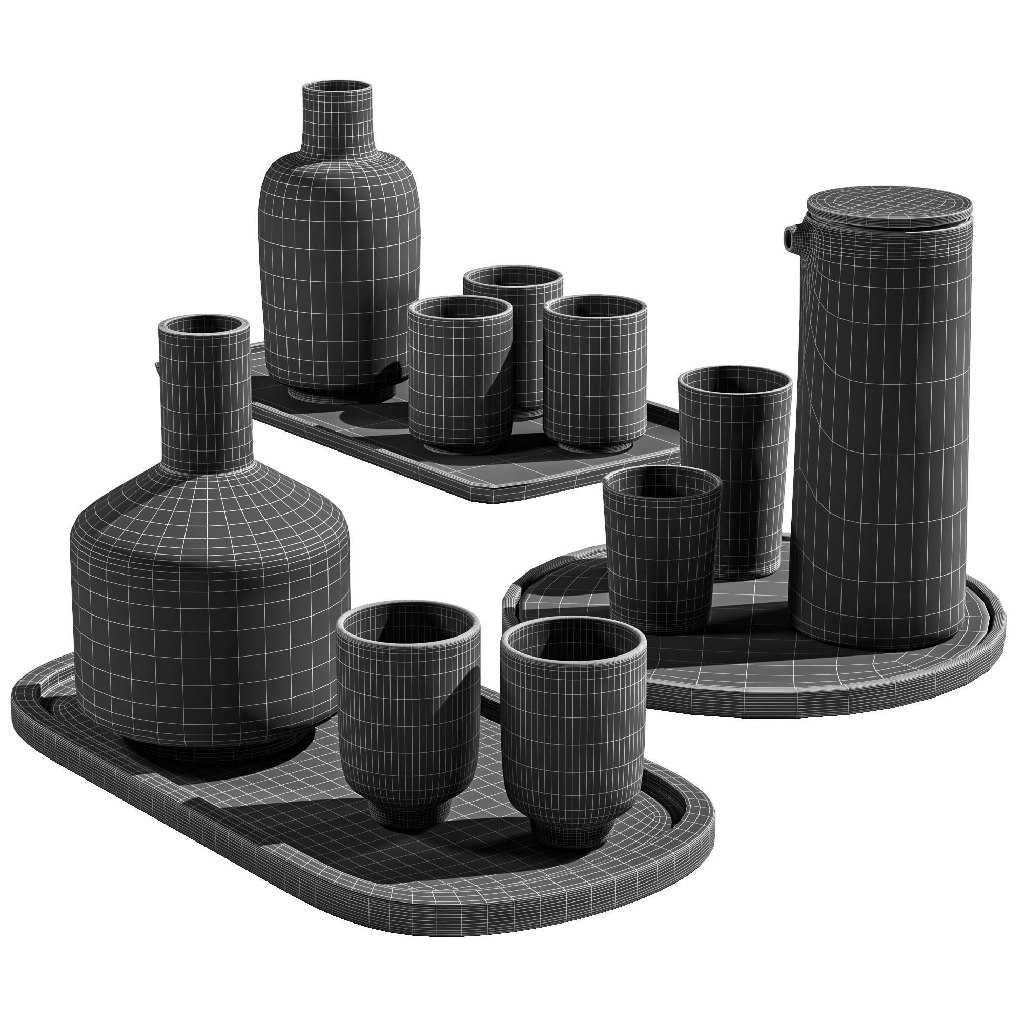 Dishes Tableware Set 05 3D model_4