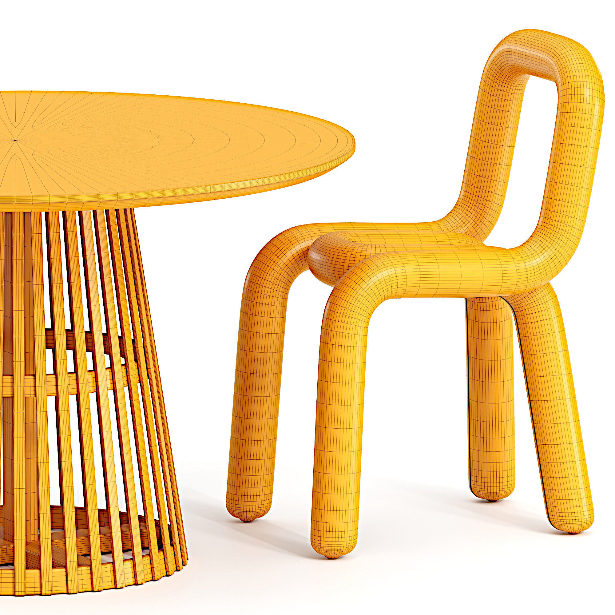 Bold chair and Jeanette Table 3D model_4