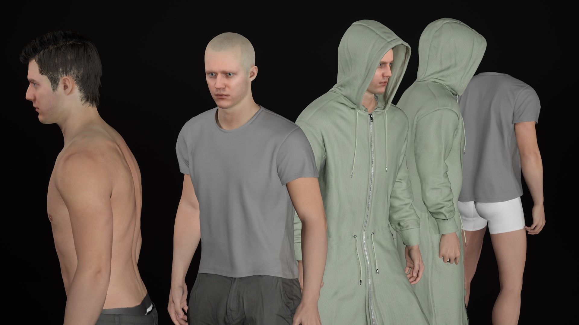Man - Autumn Outfit 3 - Modular - Rigged Low-poly 3D model_25