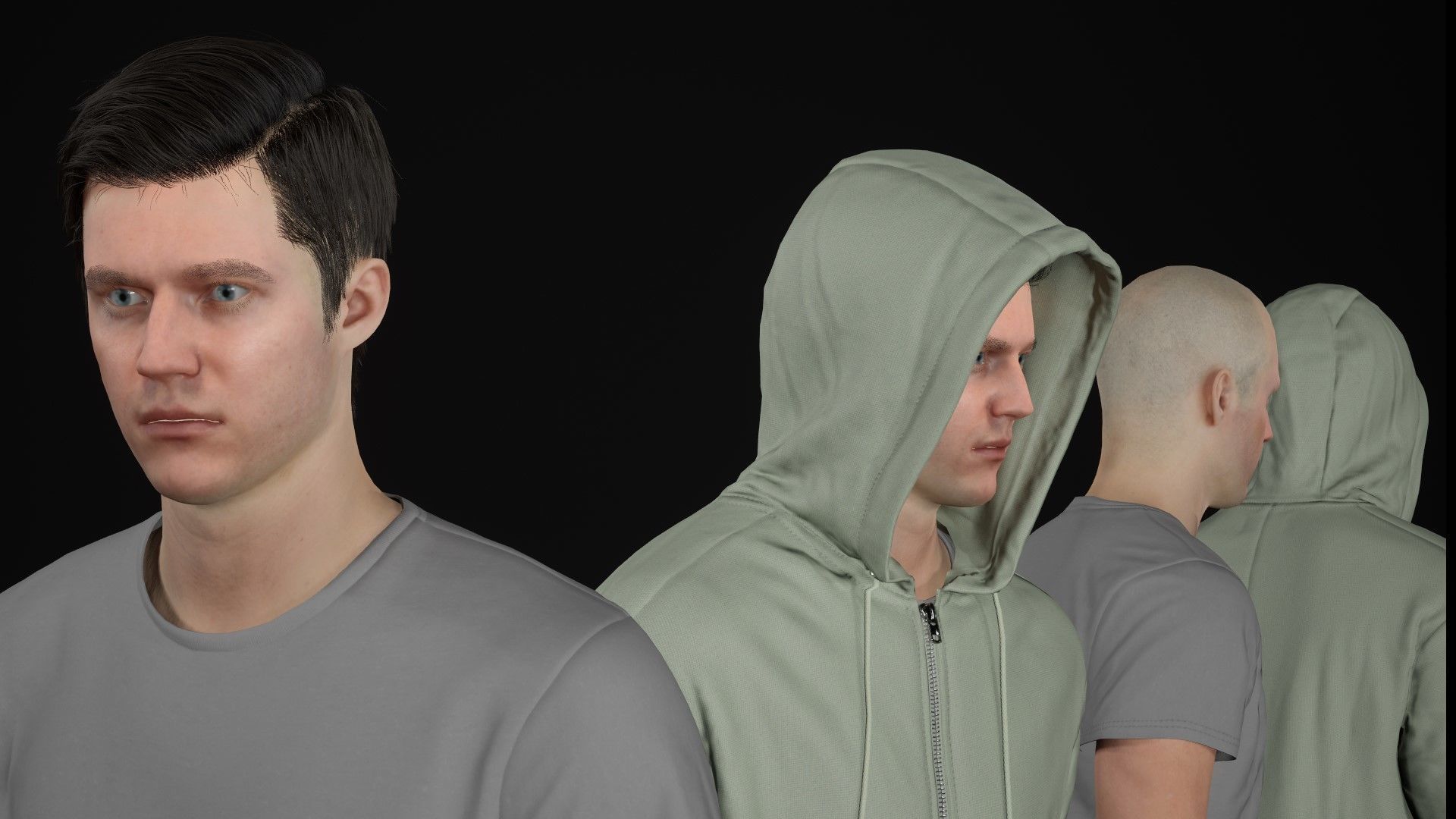 Man - Autumn Outfit 3 - Modular - Rigged Low-poly 3D model_26