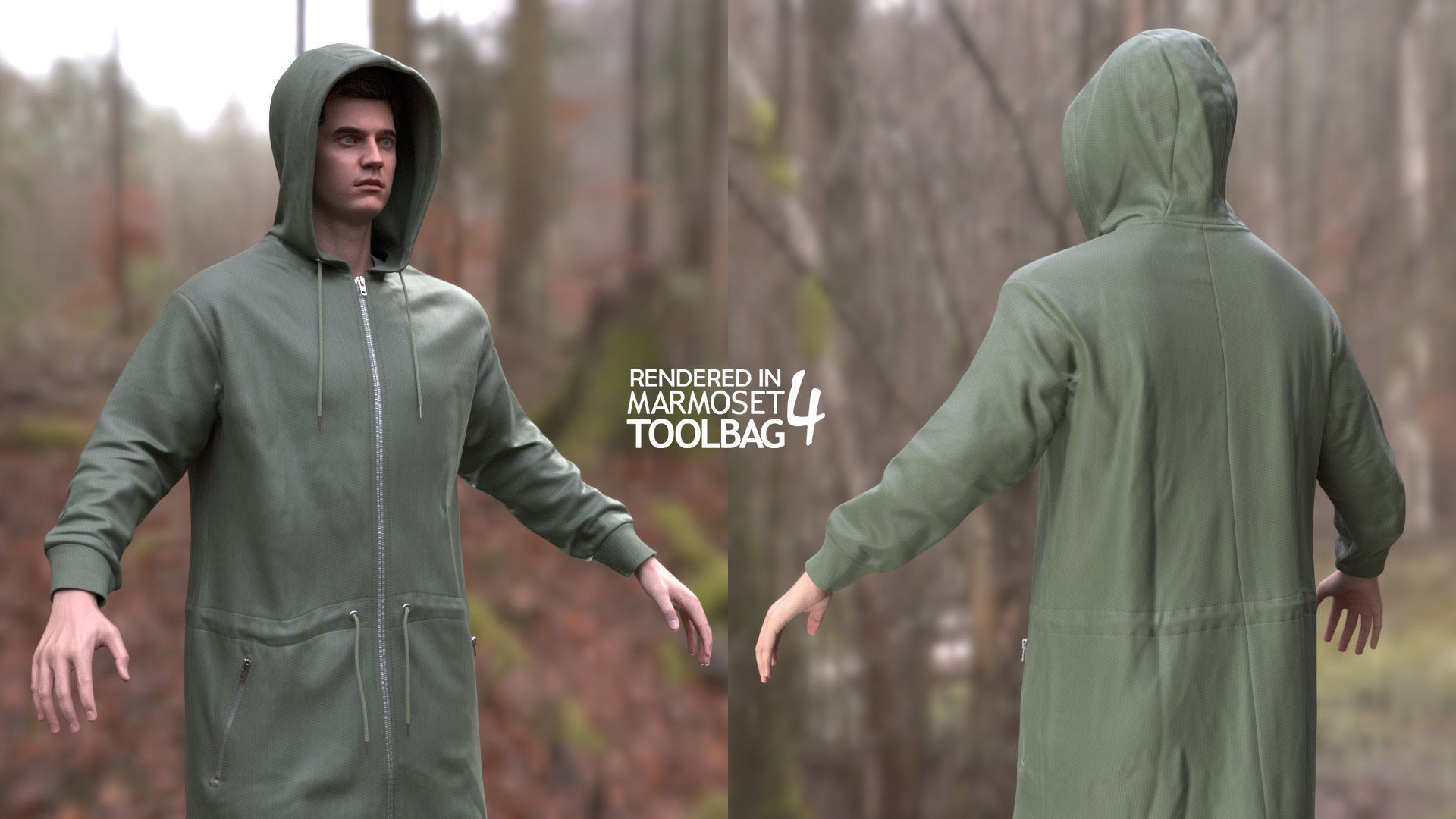 Man - Autumn Outfit 3 - Modular - Rigged Low-poly 3D model_4