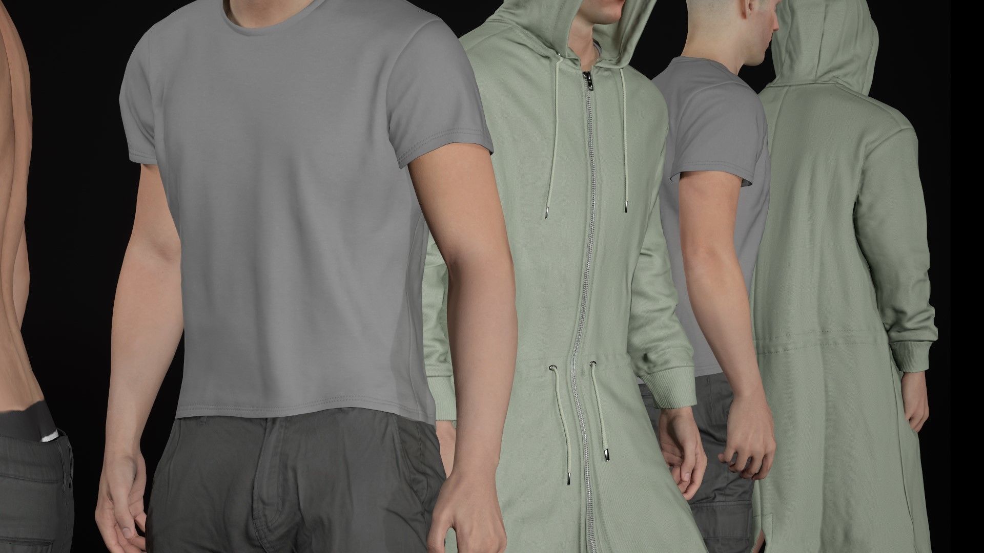 Man - Autumn Outfit 3 - Modular - Rigged Low-poly 3D model_27