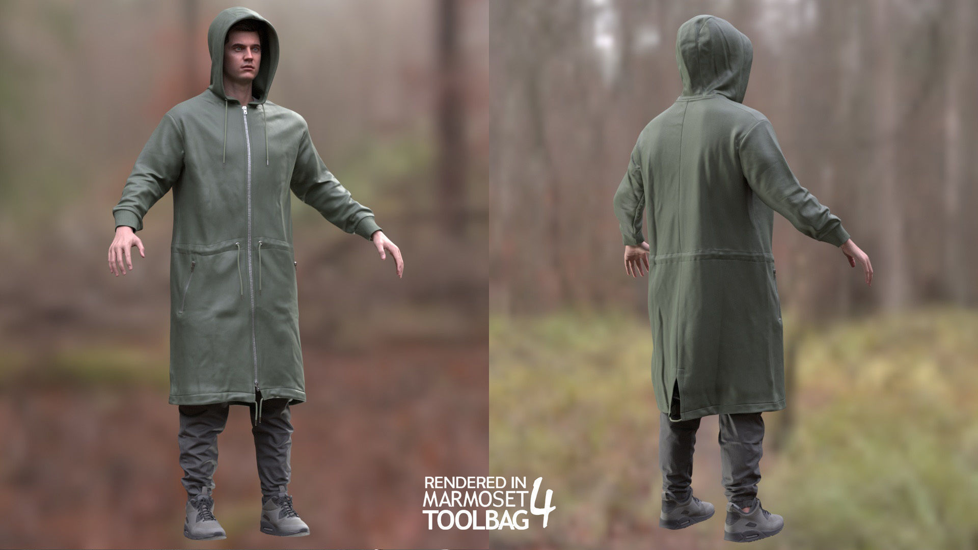Man - Autumn Outfit 3 - Modular - Rigged Low-poly 3D model_8