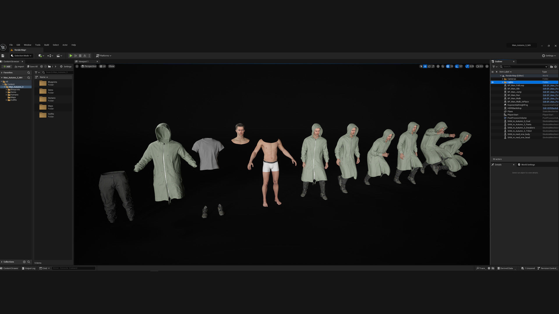 Man - Autumn Outfit 3 - Modular - Rigged Low-poly 3D model_5