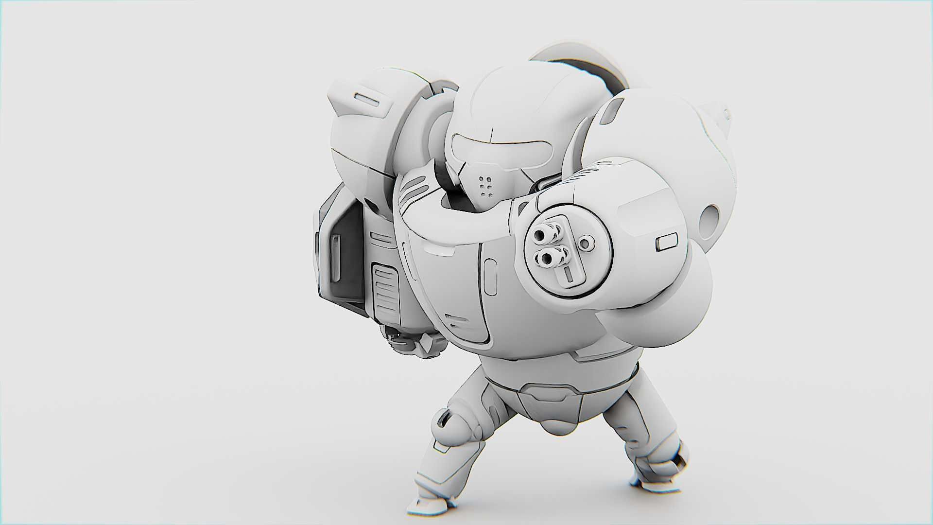 BATTLE DROID ECHO-MAX RIGGED 3D model_30