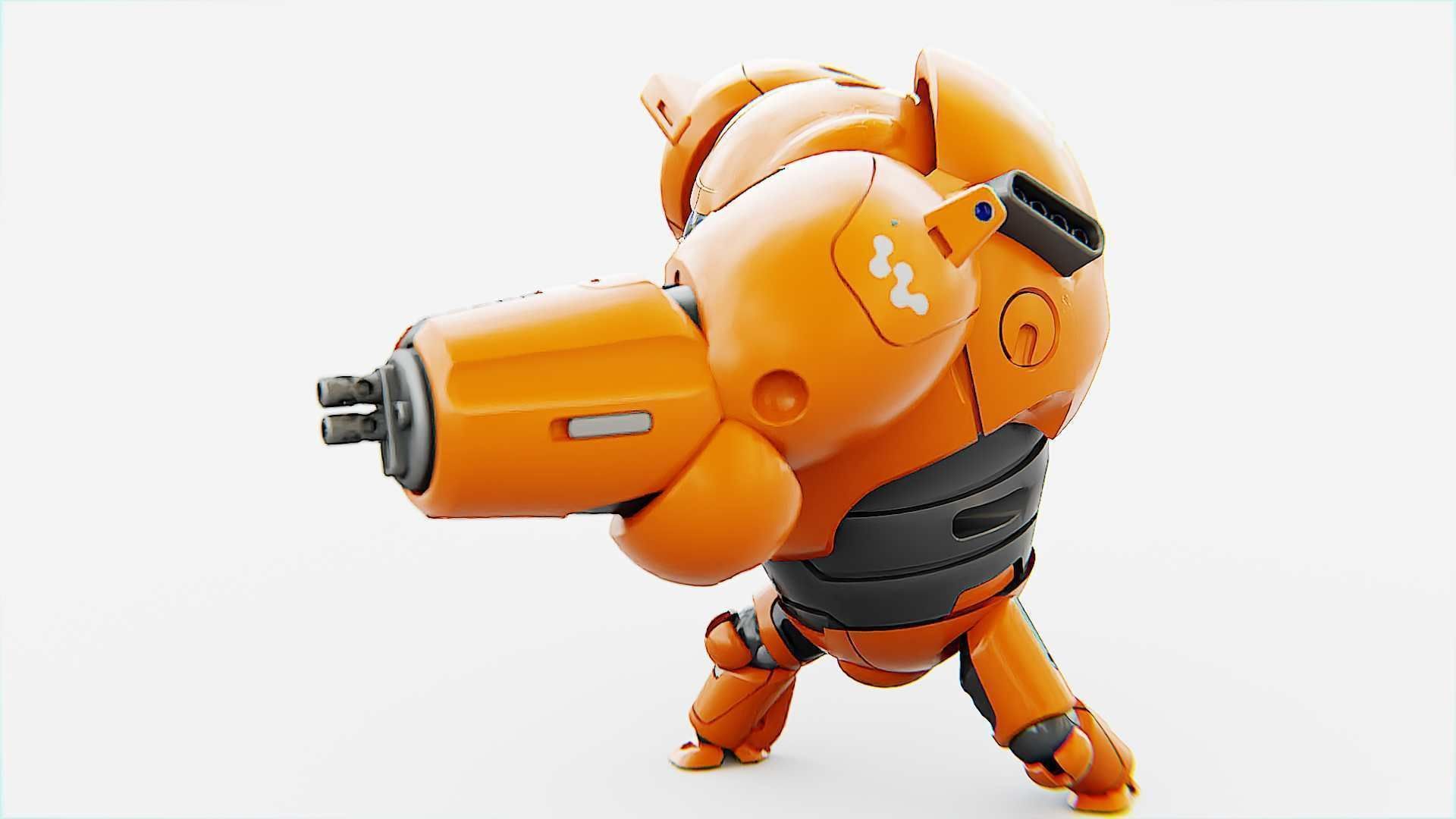 BATTLE DROID ECHO-MAX RIGGED 3D model_5