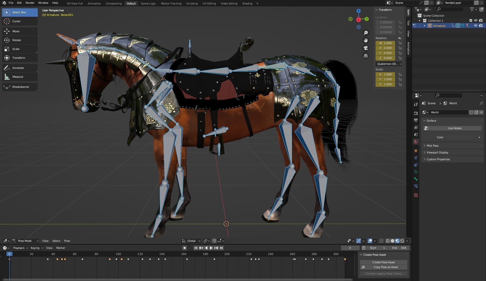 War Horse Low-poly 3D model_16