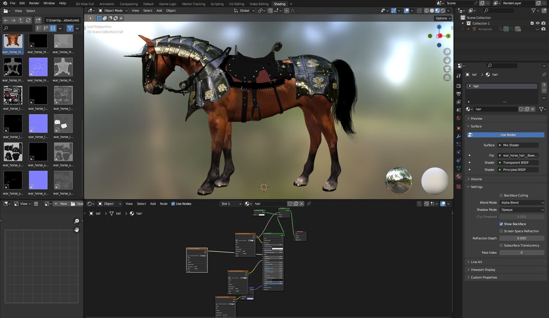 War Horse Low-poly 3D model_17