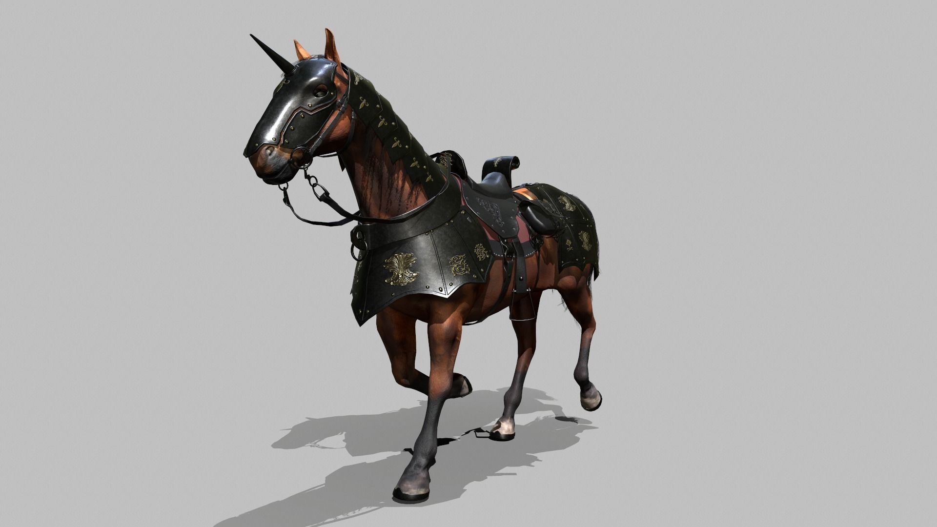 War Horse Low-poly 3D model_11