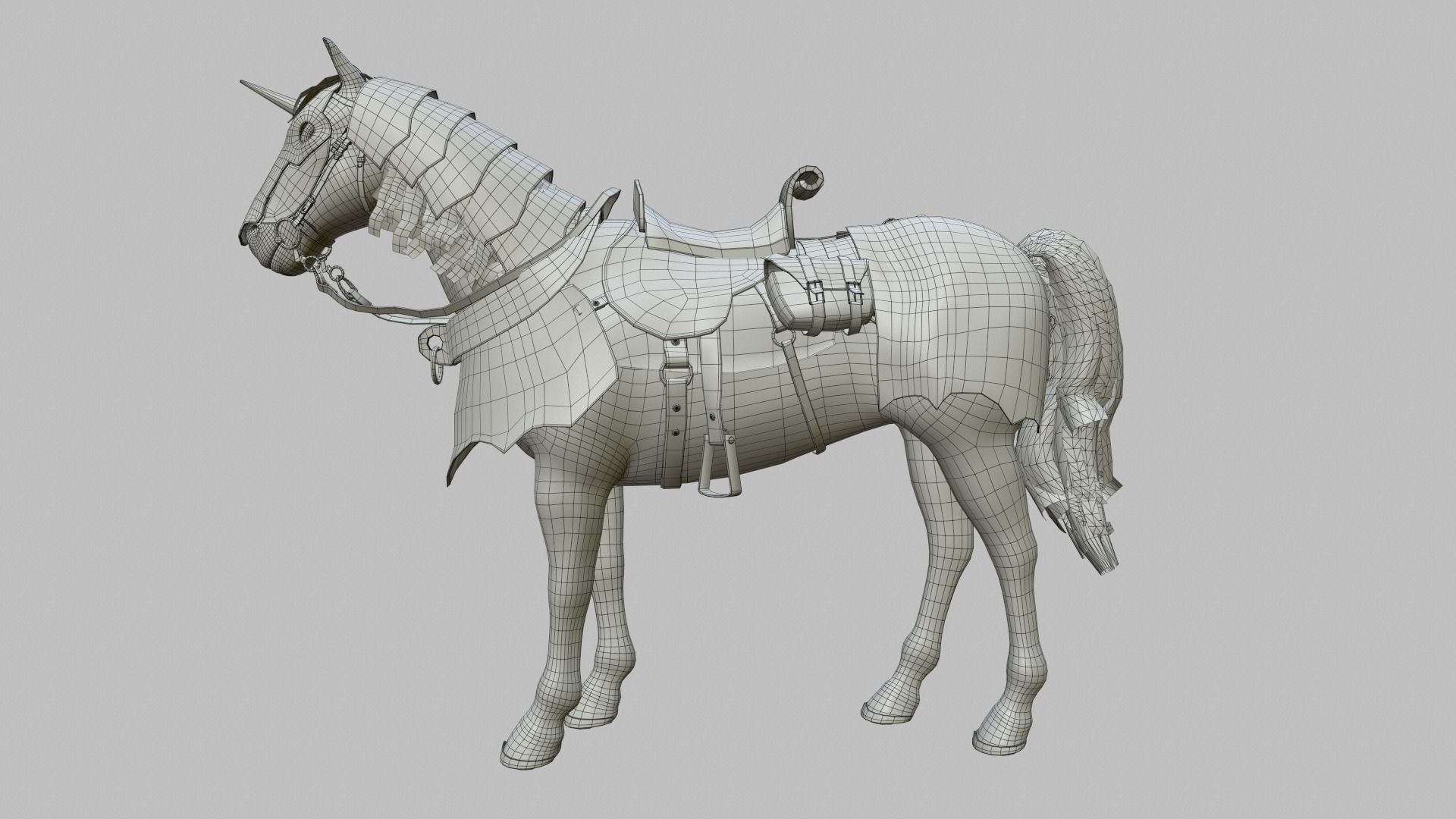 War Horse Low-poly 3D model_15