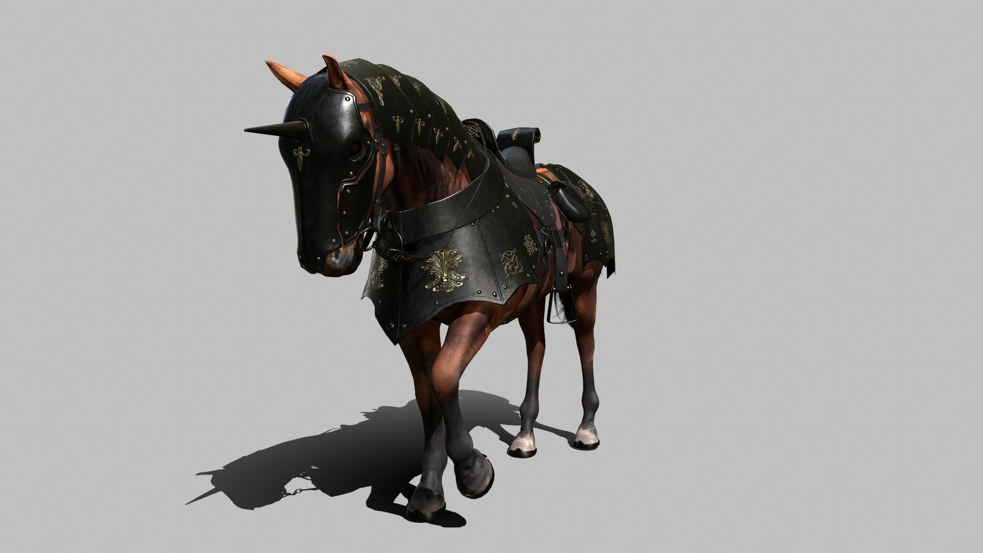 War Horse Low-poly 3D model_3