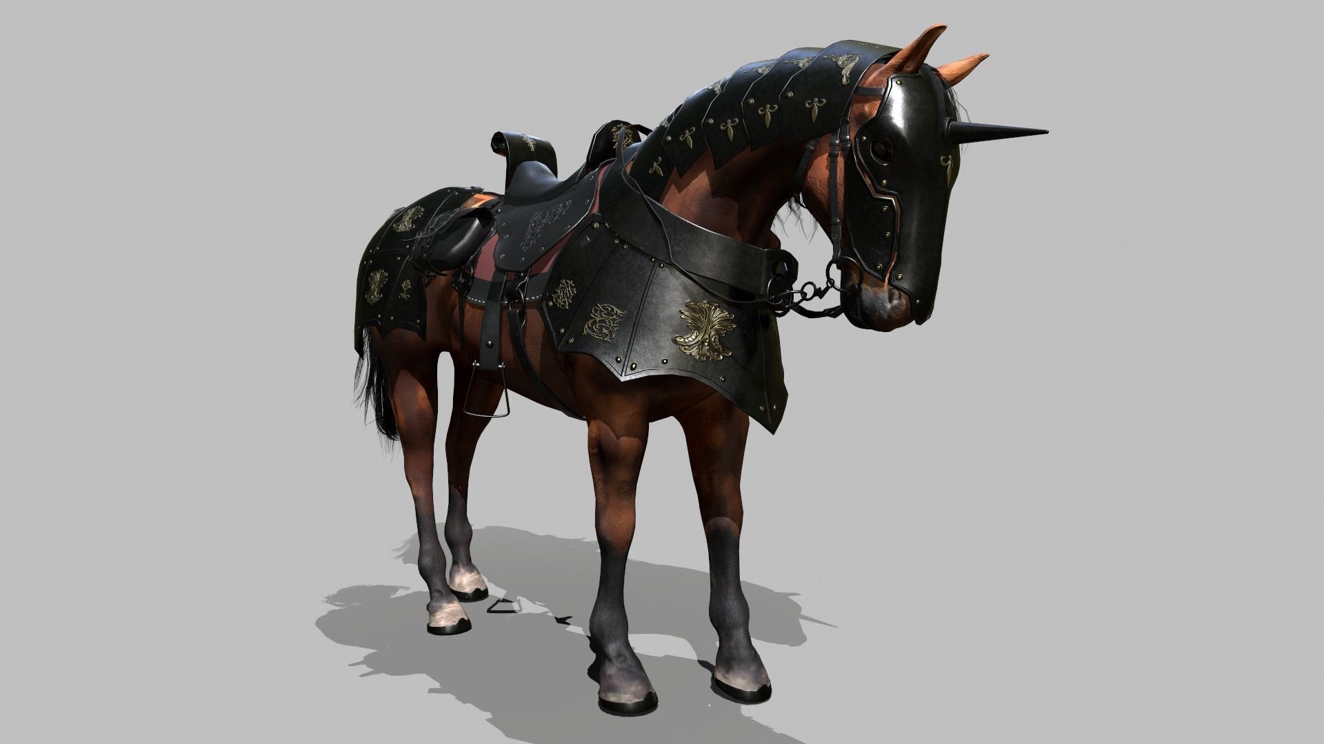 War Horse Low-poly 3D model_13