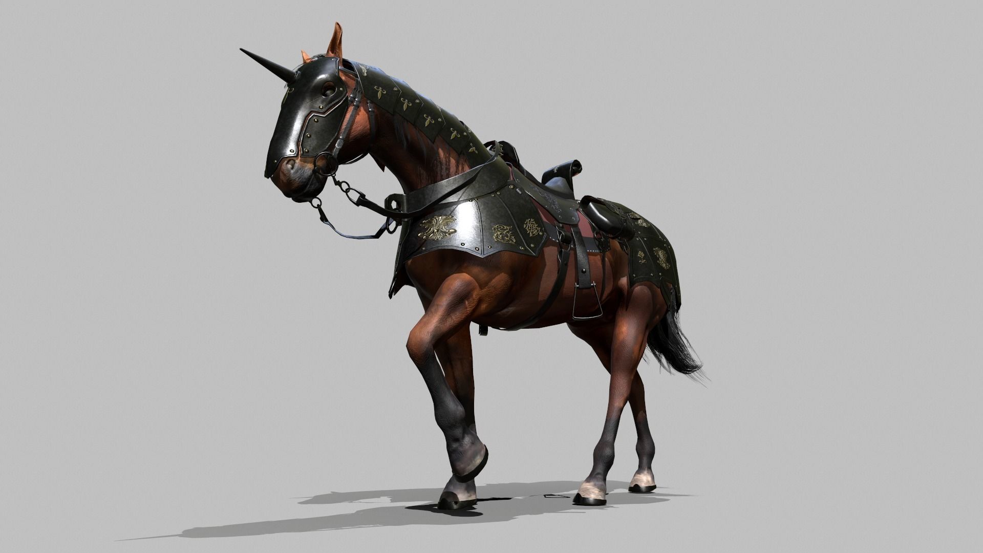 War Horse Low-poly 3D model_14