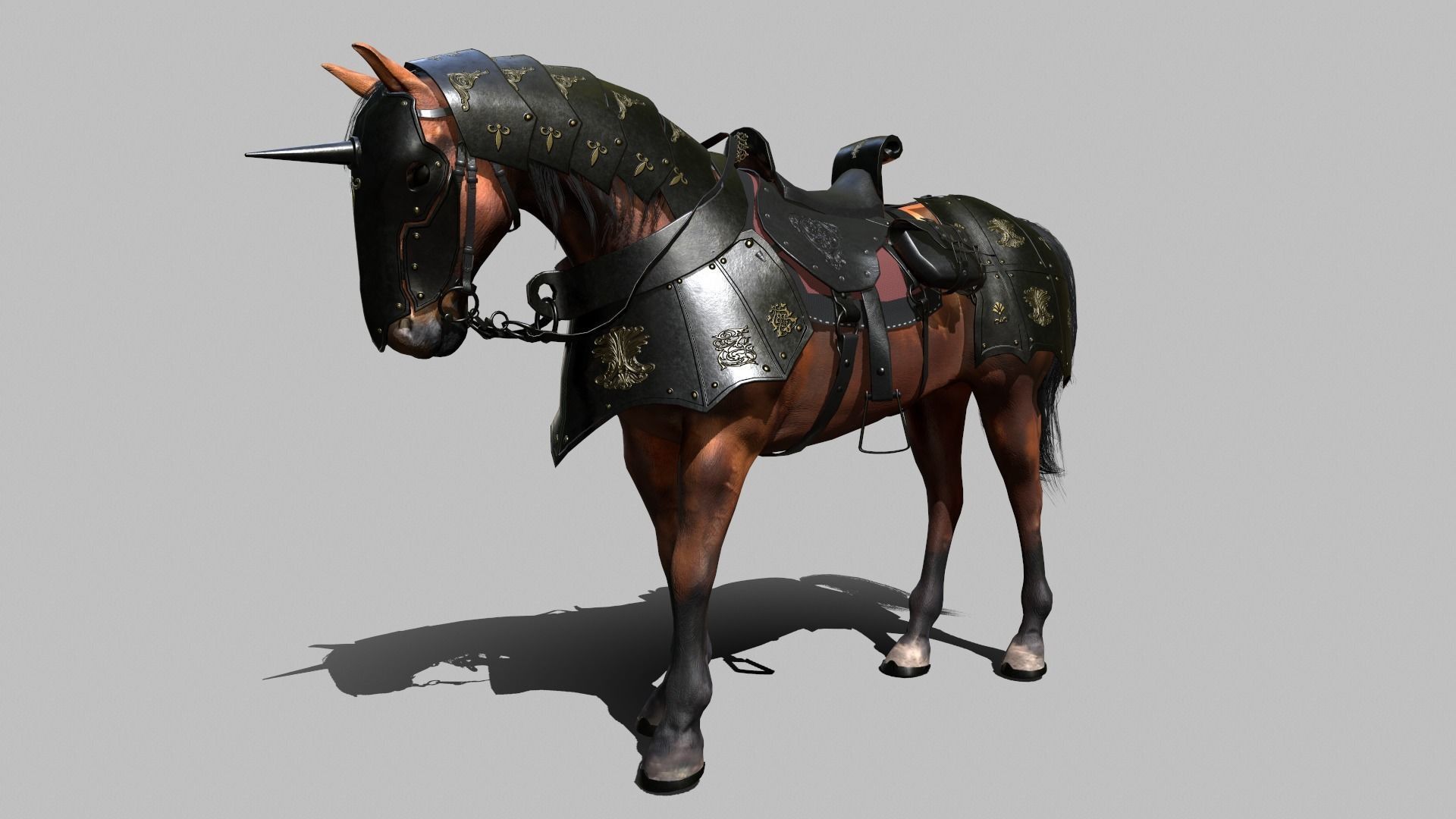 War Horse Low-poly 3D model_8