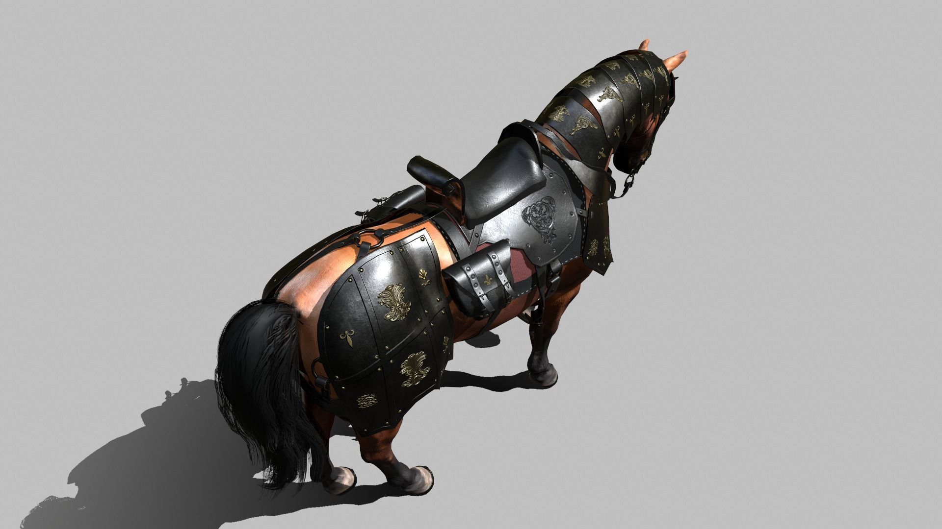 War Horse Low-poly 3D model_6