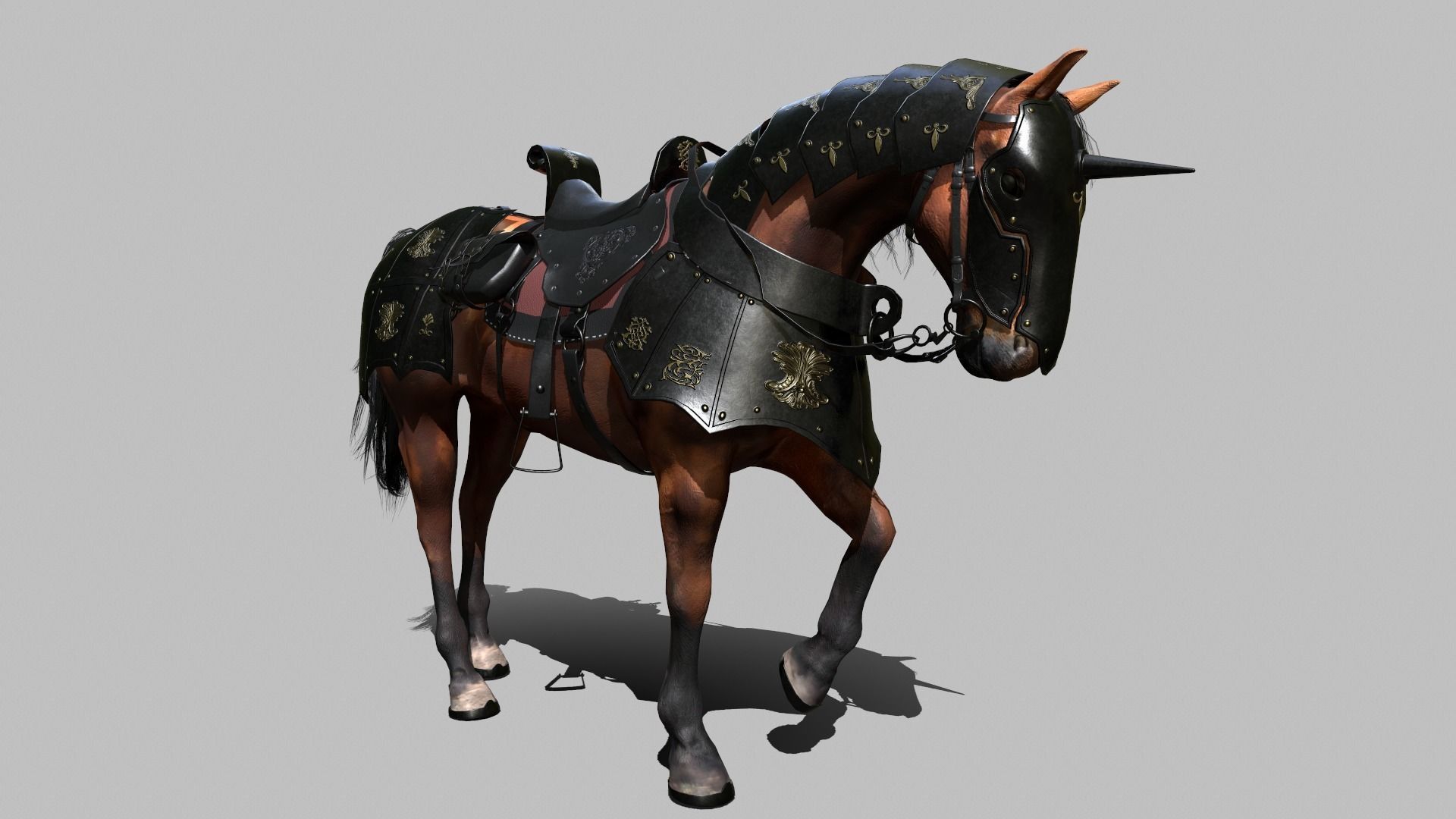 War Horse Low-poly 3D model_5