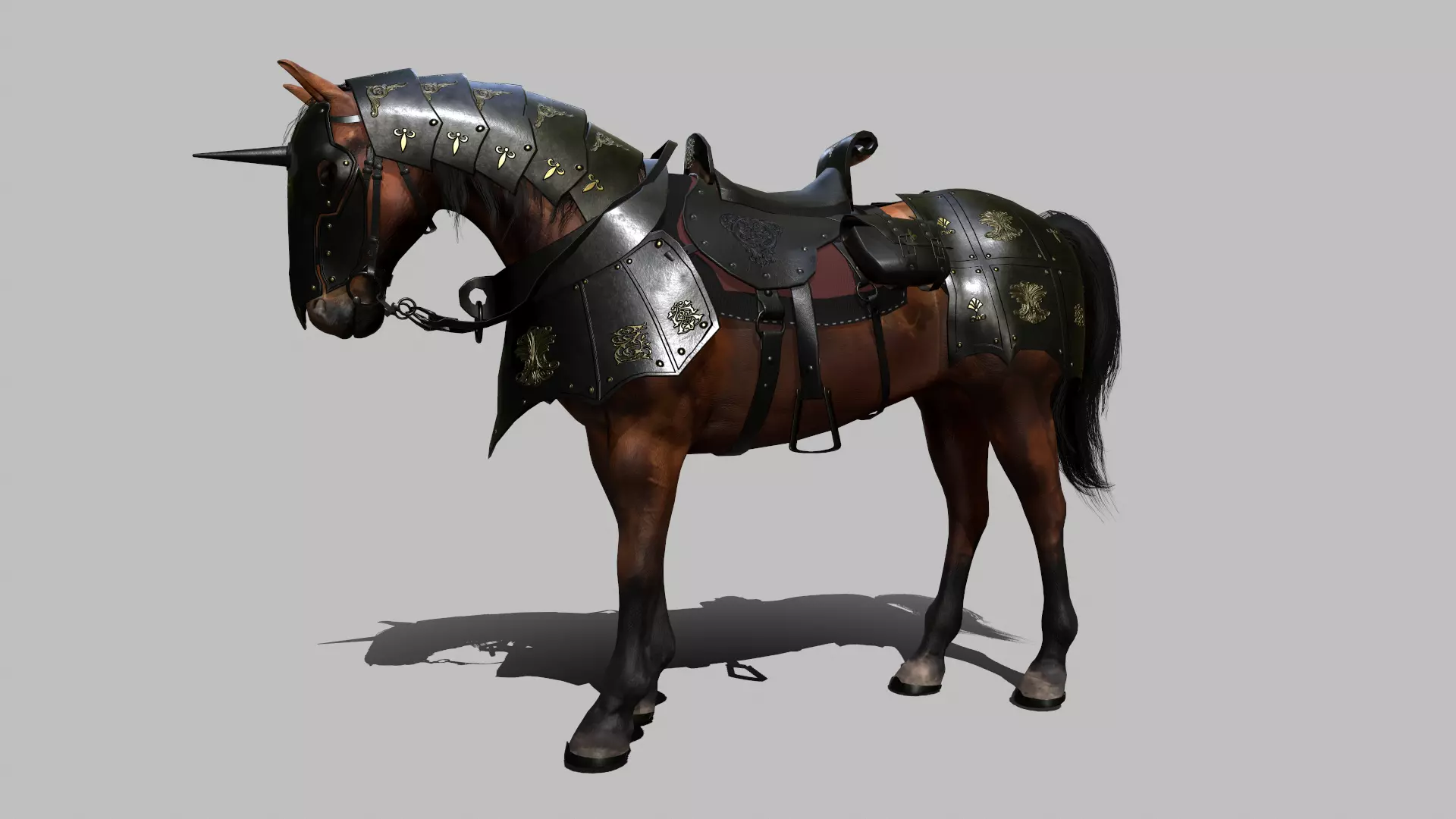 War Horse Low-poly 3D model_0