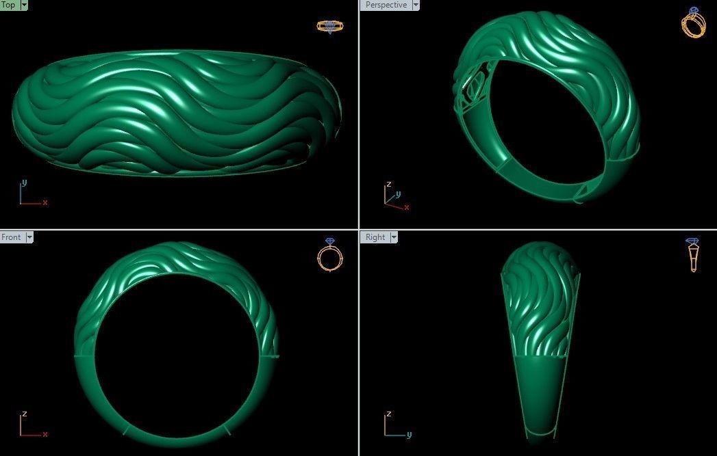 HANA woman ring 3D print model_6
