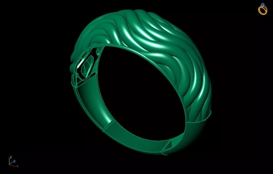 HANA woman ring 3D print model_0
