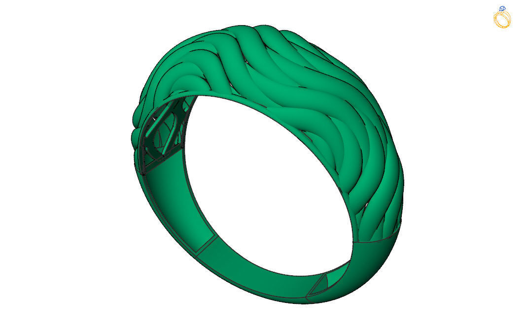 HANA woman ring 3D print model_7