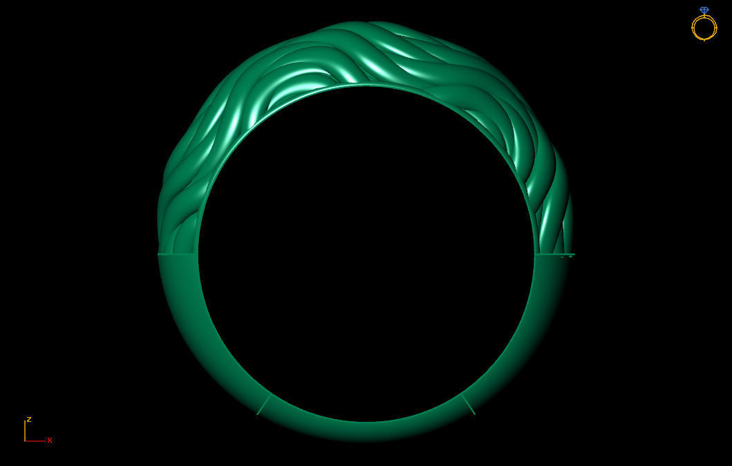 HANA woman ring 3D print model_3