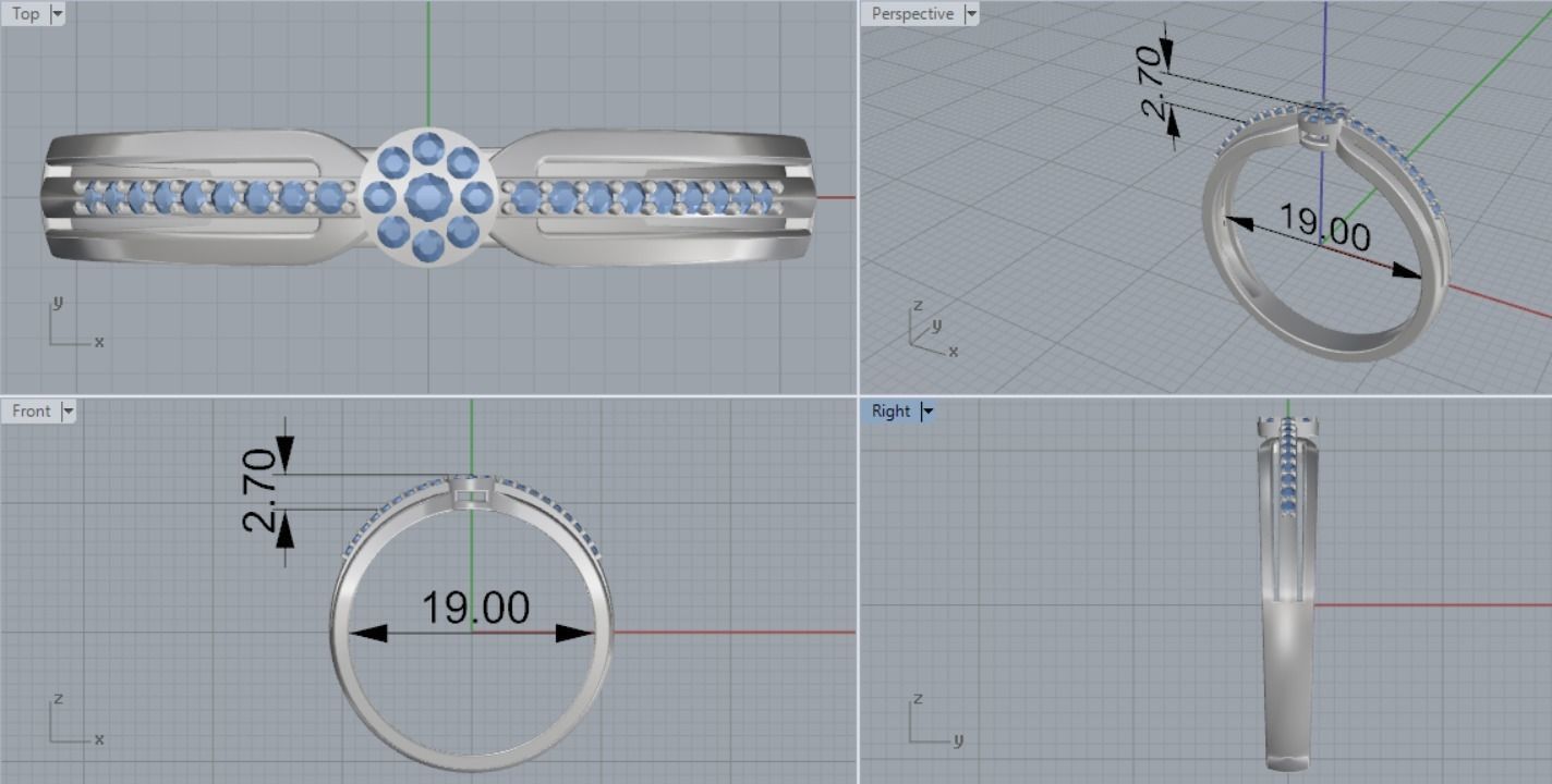 Engagement rings 3D print model_4