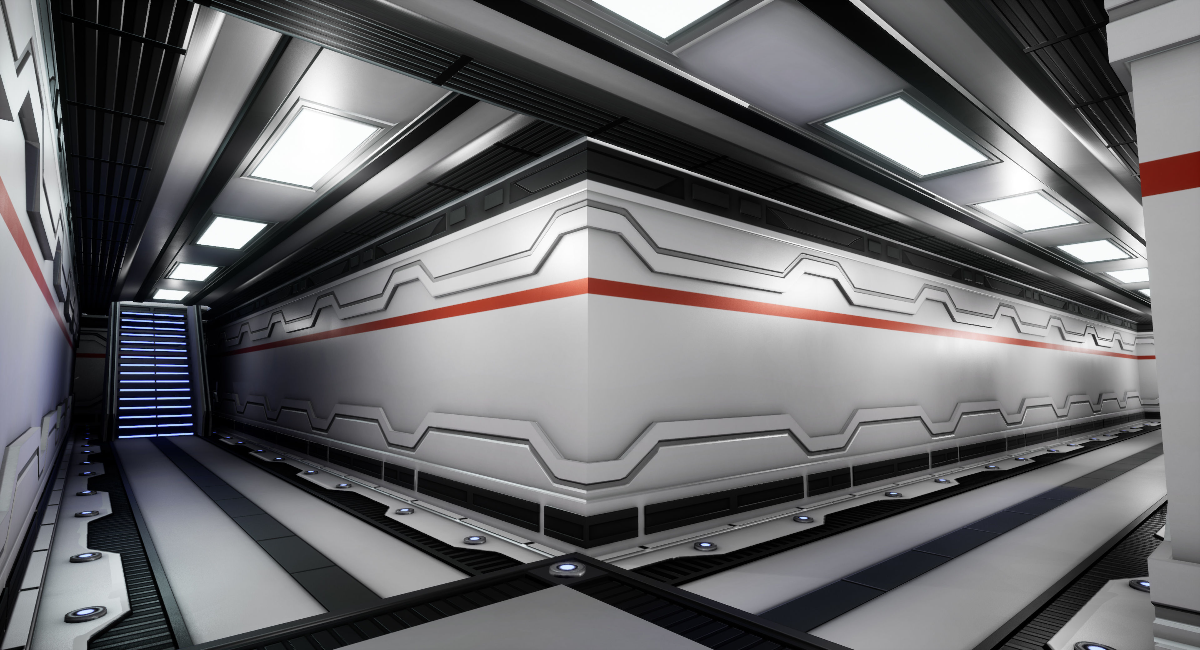 Sci Fi Laboratory Hallway Corridor Low-poly 3D model_5