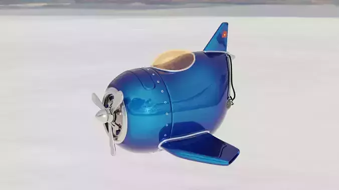 Catoon Plane Low-poly 3D model