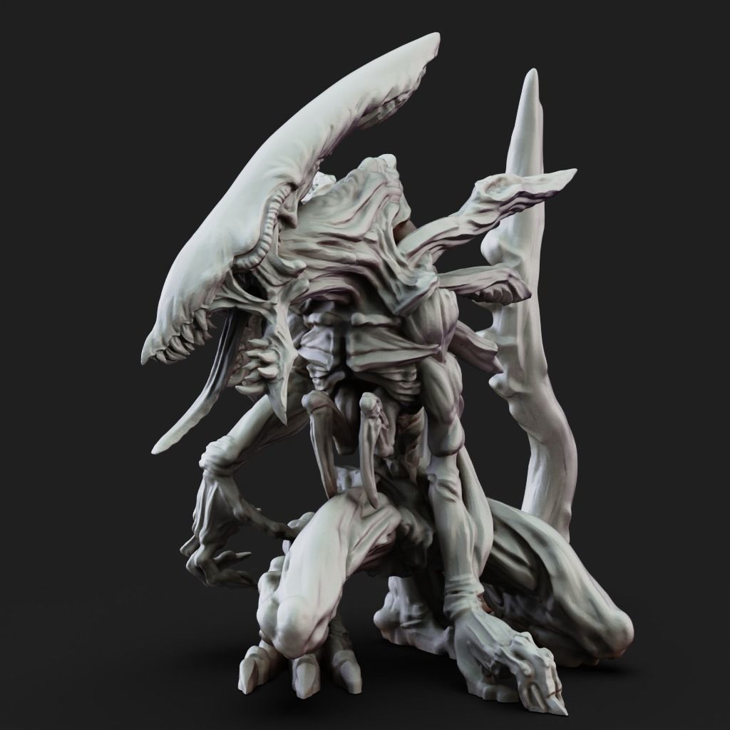 VoidHunter Worker - 3D Printable TTRPG - PRESUPPORTED - 32mm 3D print model_9