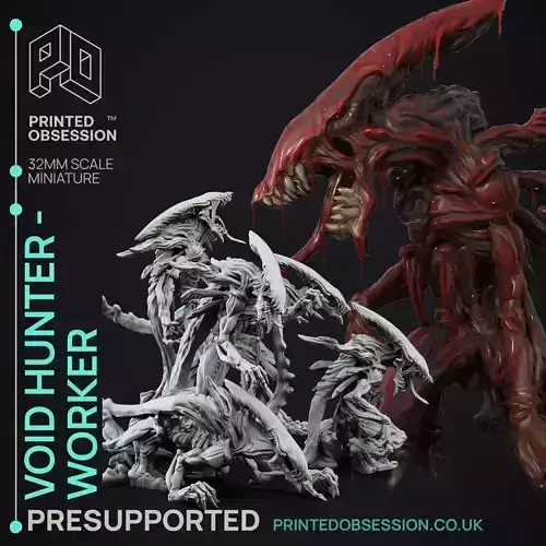 VoidHunter Worker - 3D Printable TTRPG - PRESUPPORTED - 32mm