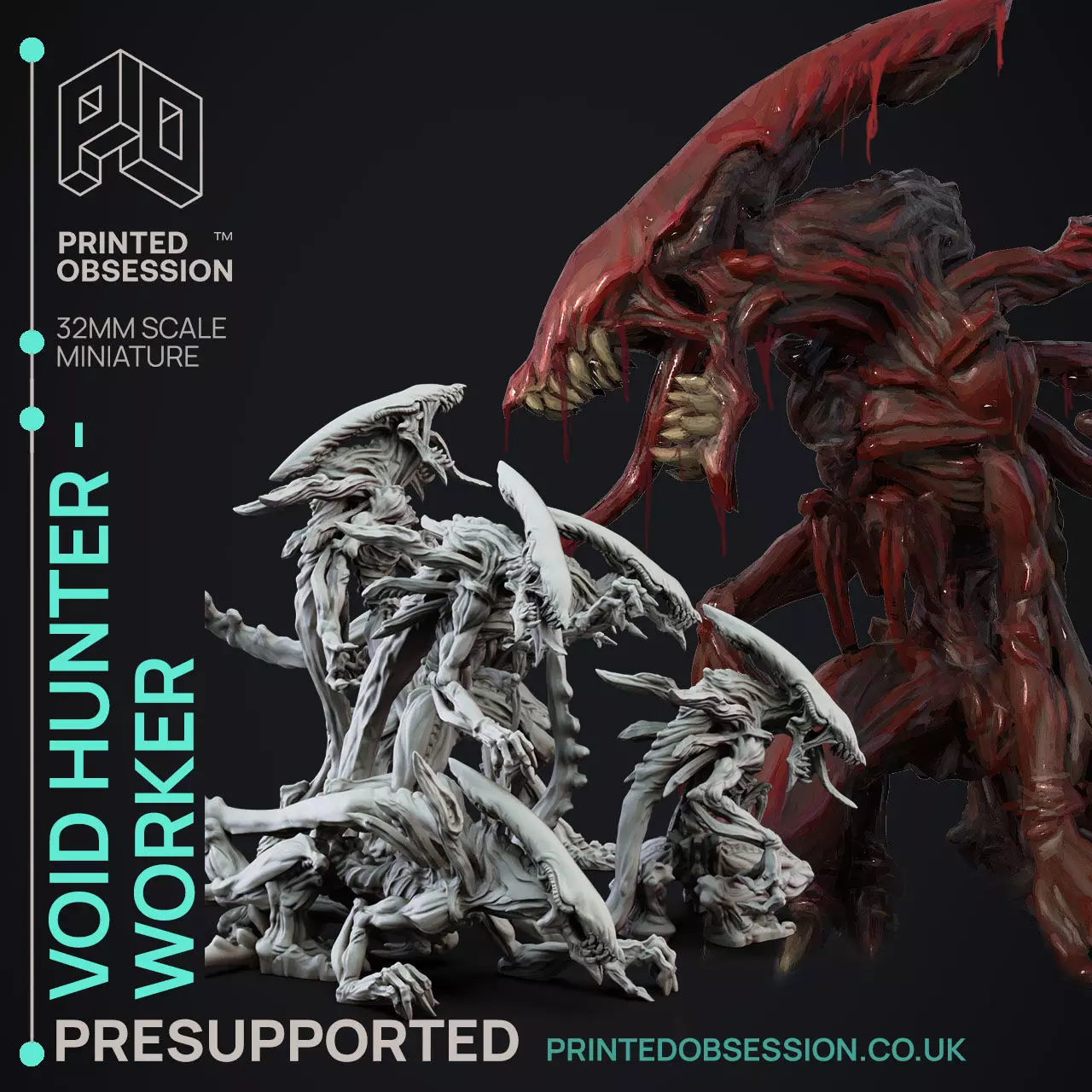 VoidHunter Worker - 3D Printable TTRPG - PRESUPPORTED - 32mm 3D print model_0