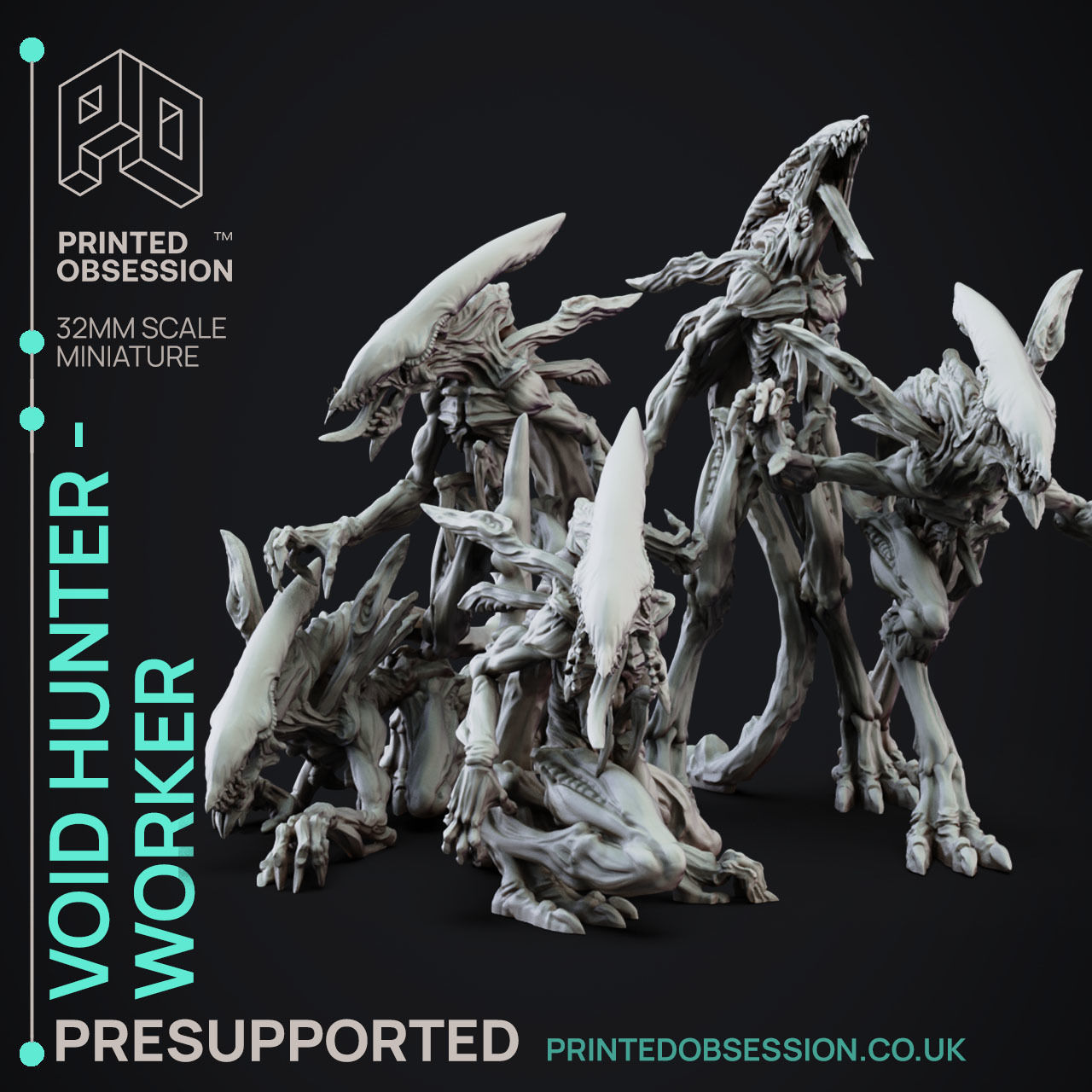 VoidHunter Worker - 3D Printable TTRPG - PRESUPPORTED - 32mm 3D print model_12