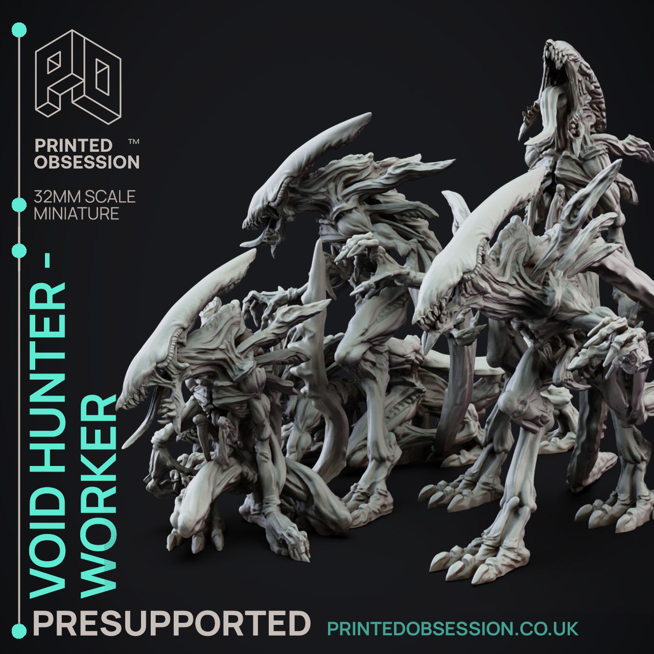 VoidHunter Worker - 3D Printable TTRPG - PRESUPPORTED - 32mm 3D print model_1