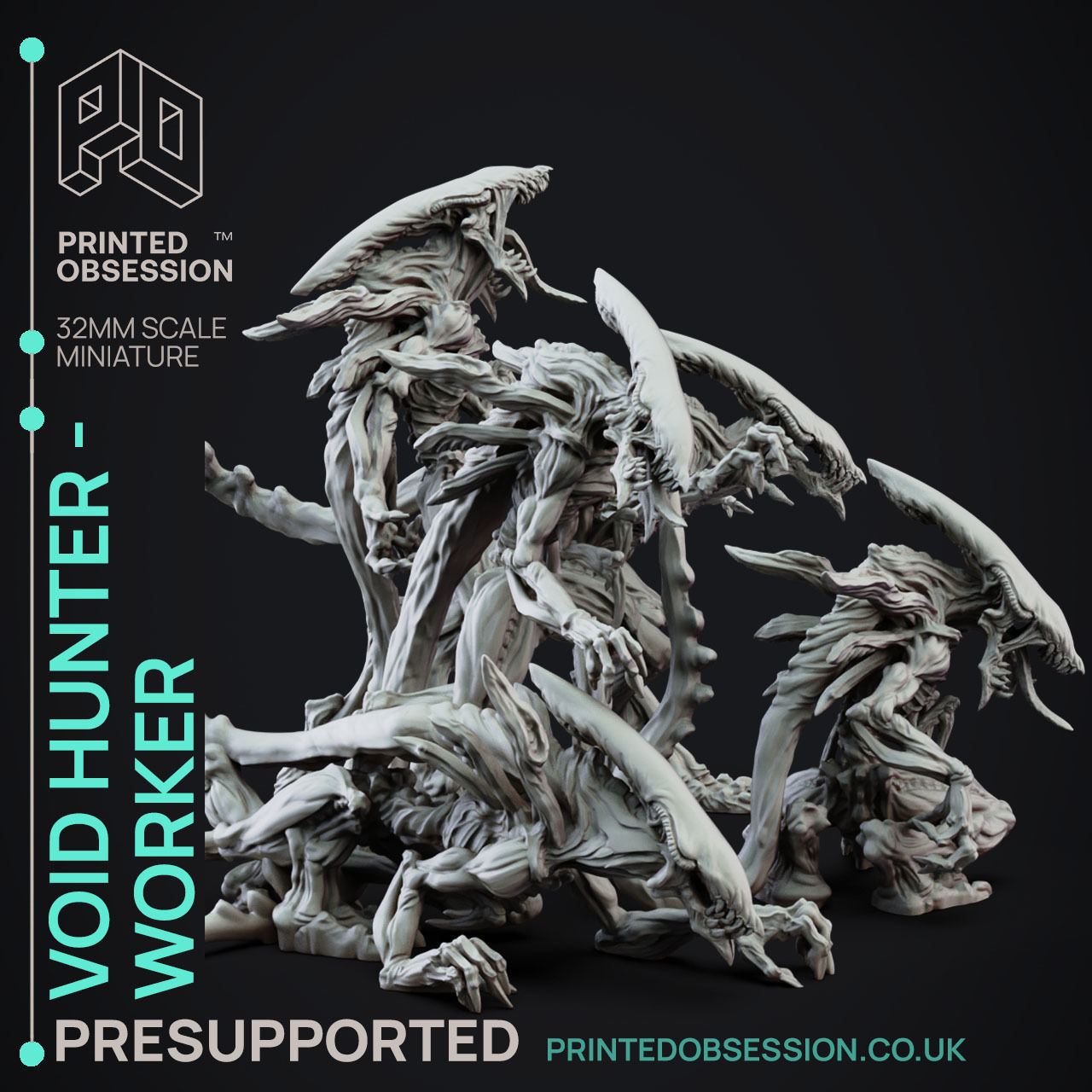 VoidHunter Worker - 3D Printable TTRPG - PRESUPPORTED - 32mm 3D print model_2