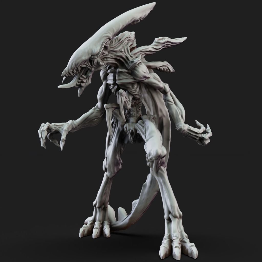 VoidHunter Worker - 3D Printable TTRPG - PRESUPPORTED - 32mm 3D print model_11