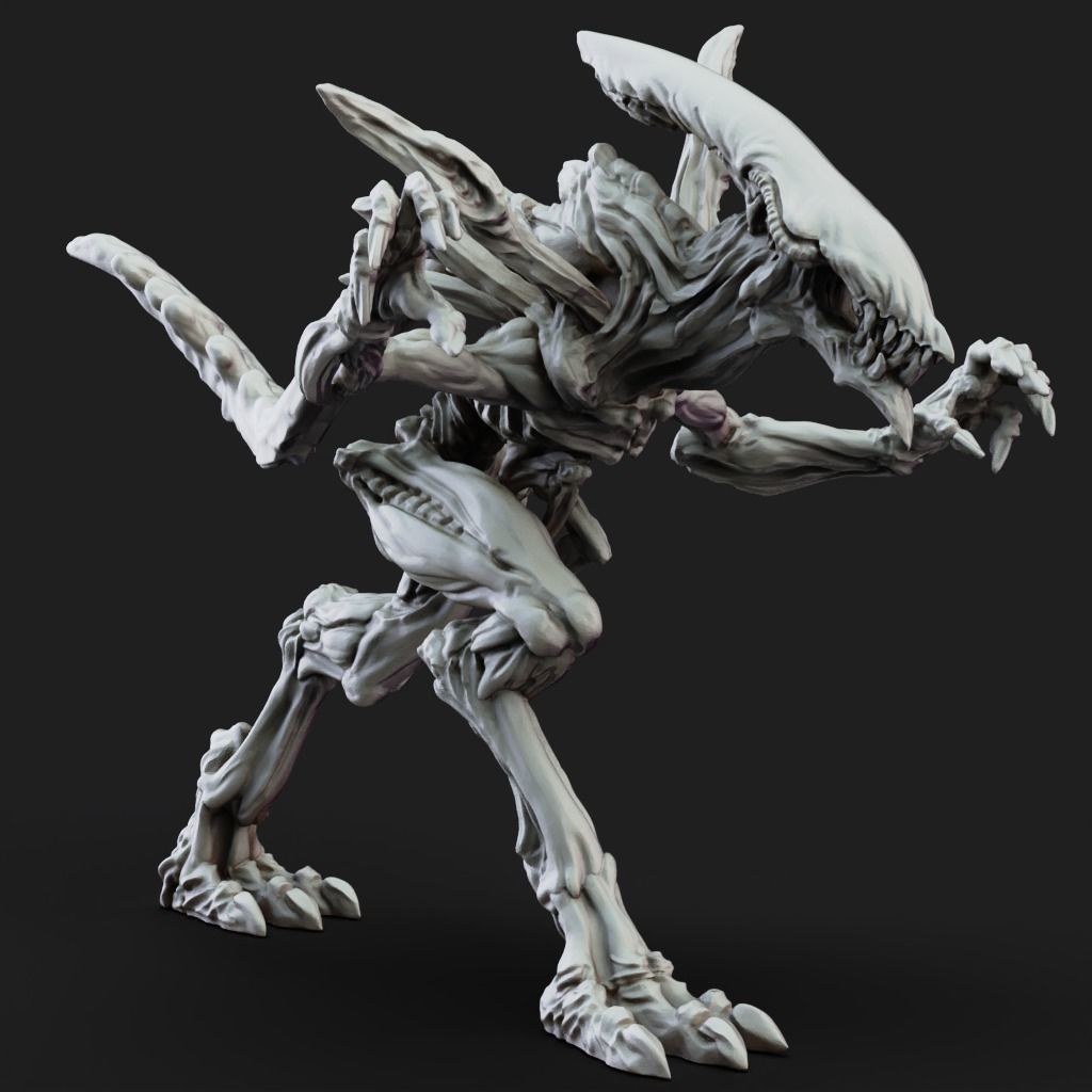 VoidHunter Worker - 3D Printable TTRPG - PRESUPPORTED - 32mm 3D print model_7