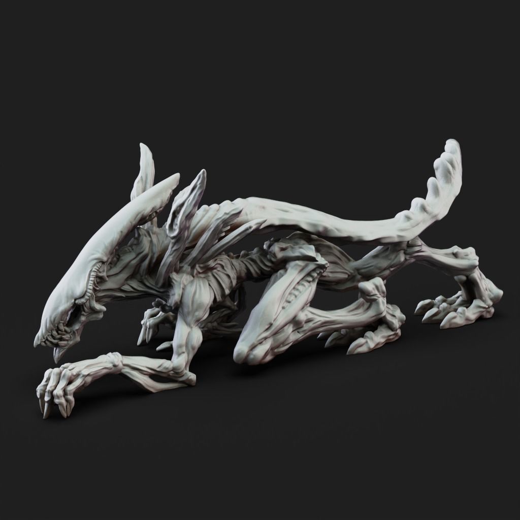 VoidHunter Worker - 3D Printable TTRPG - PRESUPPORTED - 32mm 3D print model_10