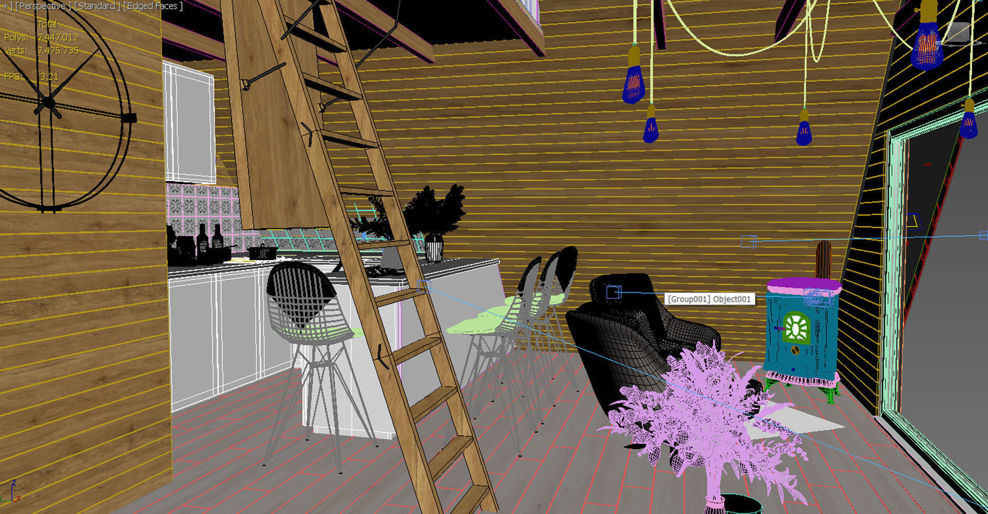 Triangle Bungalow Design 3D model_10